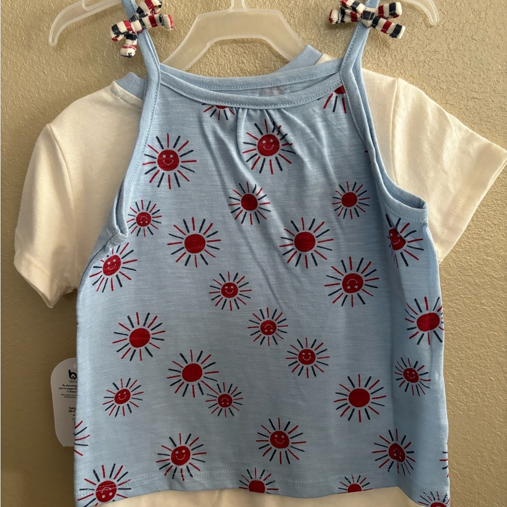 Toddler girls, two pack Americana Tee